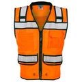 Kishigo 4XL, Orange Class 2 High Performance Surveyors Zipper Vest S5005-4X